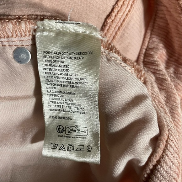PILCRO The Scotty Cuffed High-Rise Straight-Leg Jeans Corduroy Dusty Rose Sz 30 - Picture 9 of 15